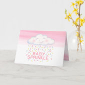 Cloud baby roze waterverf bedankt kaart (Gele Bloem)