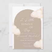 Cloud Baby Shower Invitation - Customizable Feestdagenkaart (Voorkant)