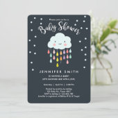 Cloud Baby shower Invitation Raindrop Love Kaart (Staand voorkant)