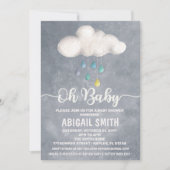 Cloud Baby shower Invitation Raindrop Love Kaart (Voorkant)