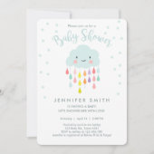 Cloud Baby shower Invitation Raindrop Love Kaart (Voorkant)