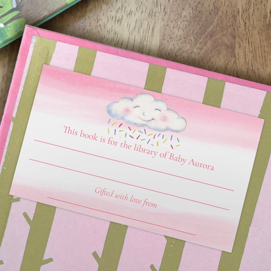 Cloud baby sprinkle roze sky boek competitie rechthoekige sticker