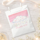 Cloud baby sprinkle roze waterverf dank u bedankzakje (Geknipt)