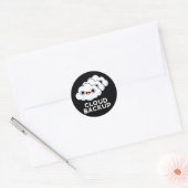 Cloud Backup Funny Computer Weather Pun Dark BG Ronde Sticker (Envelop)