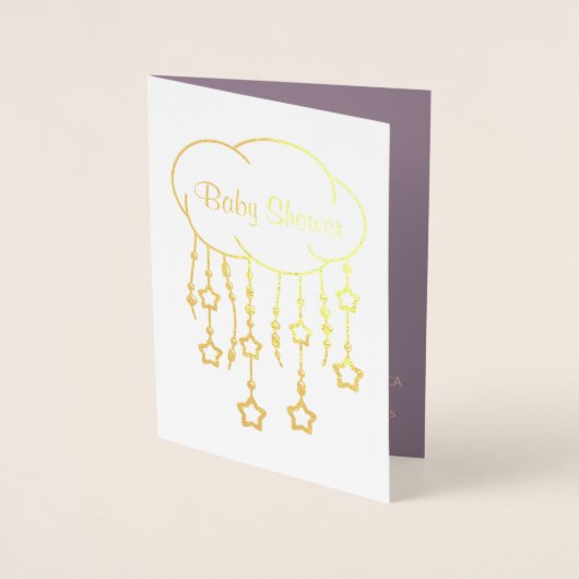 Cloud Beads Stars Mobile Baby shower Invitation (Devant)