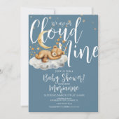  Cloud Bear Boy Stars Baby Shower  Invitation (Devant)
