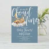  Cloud Bear Boy Stars Baby Shower  Invitation (Debout devant)