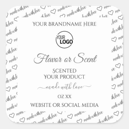 Cloud blanc et gris Étiquette de produits avec log (Devant)
