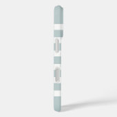 Cloud Blue en Peach Preppy Stripes Monogram Case-Mate iPhone Case (Achterkant / Rechts)