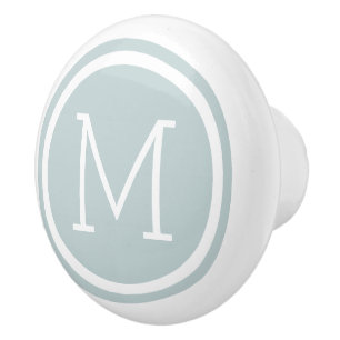 Cloud Blue Monogram Gepersonaliseerde Ladeknop Keramische Knop