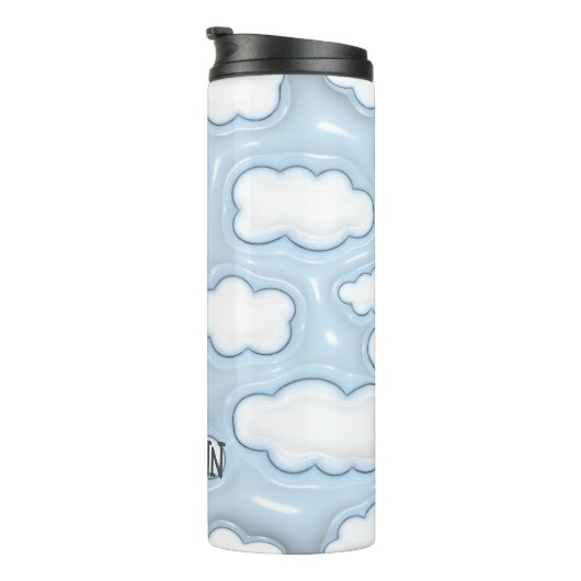 Cloud Blue Sky gepersonaliseerde opgeblazen 3D Tum Thermosbeker (Geroteerd rechts)