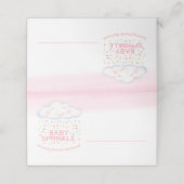 Cloud bonbon aquarelle art rose invité cartes de p (Extérieur déplié)