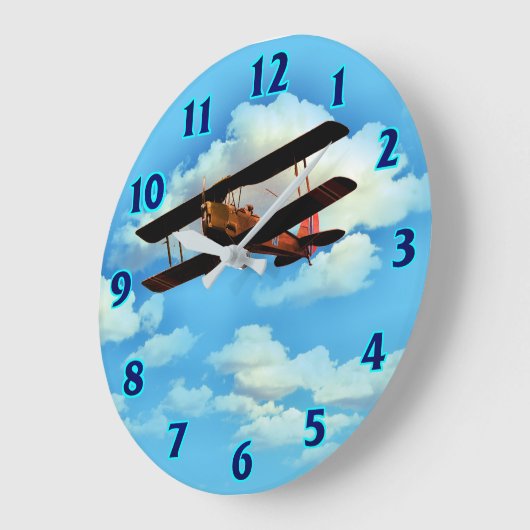 Cloud Break Avion grande horloge (Angle)