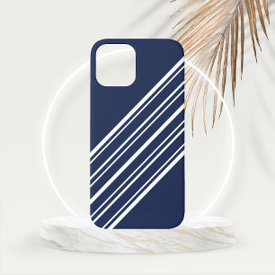 Cloud Burst Blue met witte strepen iPhone 12 Hoesje