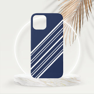 Cloud Burst Blue met witte strepen iPhone 12 Hoesje