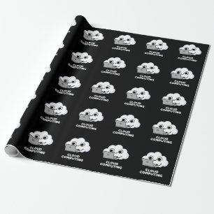 Cloud Computing Computer Weather Pun Dark BG Cadeaupapier