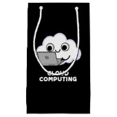 Cloud Computing Computer Weather Pun Dark BG Klein Cadeauzakje (Voorkant)