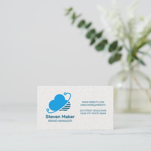 Cloud Computing | Tech Modern Data Logo Visitekaartje (Staand voorkant)