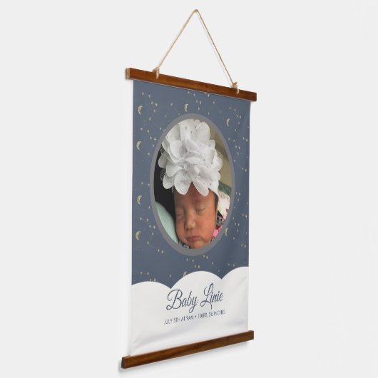 Cloud Constellation Faux Gold New Baby Hangend Wandkleed (Gebogen)