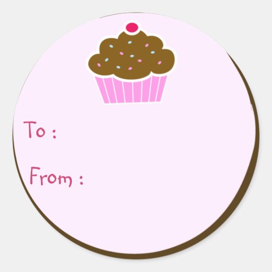 Cloud Cupcake Gift Label Sticker (Voorkant)