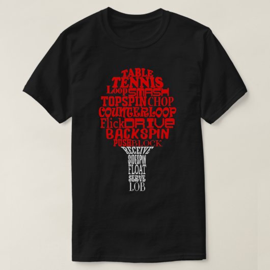 Cloud de mot de tennis de table Classic TShirt (Design devant)