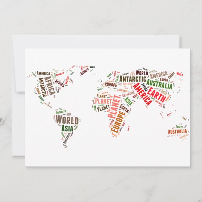 Cloud de mots de la carte mondiale (Devant)