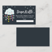 Cloud Diaper Raffle Kaart Rain Drops Baby shower (Voorkant / Achterkant)