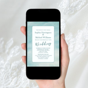 Cloud digitale bruiloft uitnodiging QR code etheri