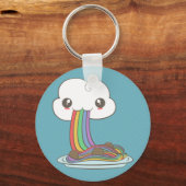 Cloud Eats Rainbow Spaghetti Sleutelhanger (Voorkant)