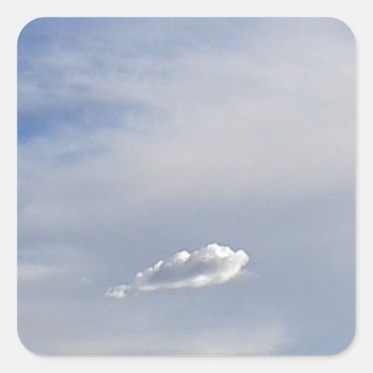 Cloud en cloud vierkante sticker (Voorkant)