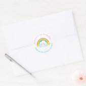 Cloud en Rainbow Kinderen Verjaardag dank u Ronde Sticker (Envelop)