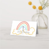 Cloud en regenboogpenseel Eerste verjaardag (Voorkant)