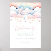 Cloud en Stars Baby shower Welkomstbord Poster (Voorkant)