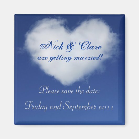 Cloud Heart Save the Date Magnet (Devant)