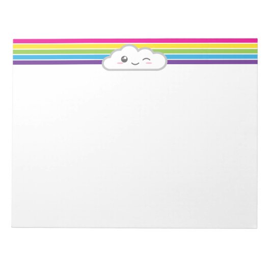 Cloud Kawaii et Bloc-notes arc en ciel (Devant)