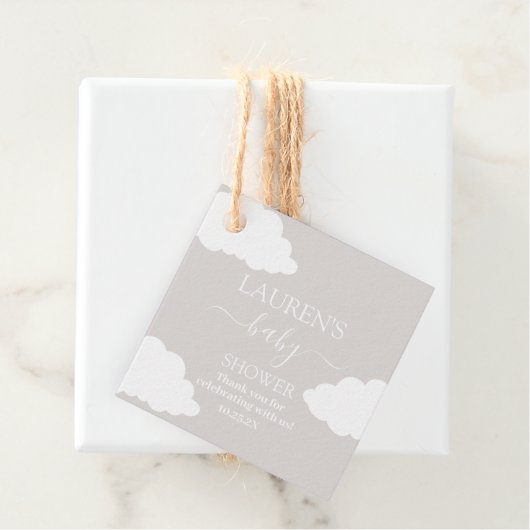 Cloud minimalistisch Baby shower Bedankjes Labels (In situ)