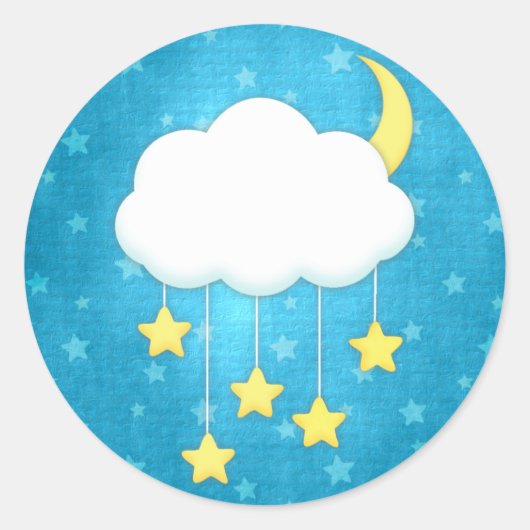 Cloud Mobile Ronde Sticker (Voorkant)