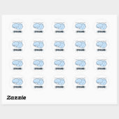 Cloud Mocks Human Shapes Funny Cartoon Ronde Sticker (Vel)