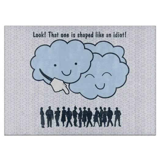 Cloud Mocks Human Shapes Funny Cartoon Snijplank (Voorkant)