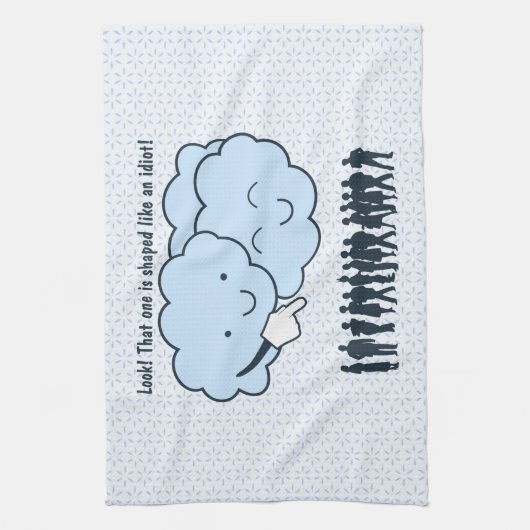 Cloud Mocks Human Shapes Funny Cartoon Theedoek (Verticaal)