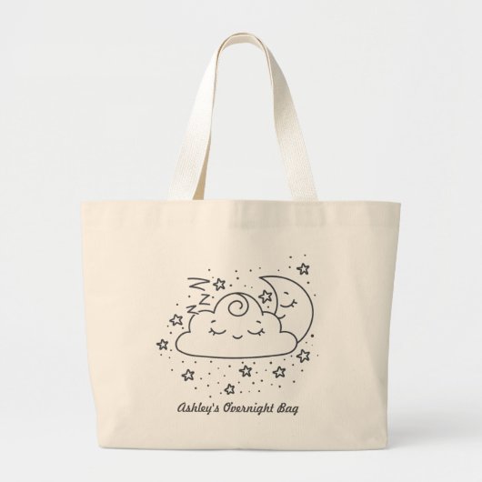 Cloud Moon en Stars Baby's overnachting Grote Tote Bag (Voorkant)