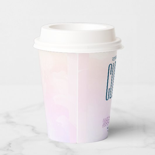 Cloud negen eenvoudige chique pastel blauw Vrijgez Papieren Bekers (Rechts)