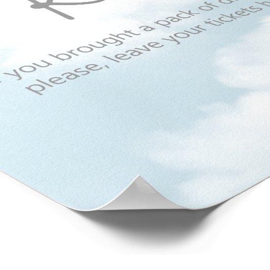 Cloud negen pastel grijze luier loterij tafel teke poster (Hoek)