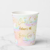 Cloud negen pastel regenboog wolken verjaardag papieren bekers (Achterkant)