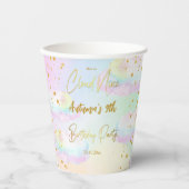 Cloud negen pastel regenboog wolken verjaardag papieren bekers (Voorkant)