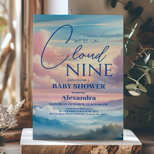 Cloud negen regenboog glitter baby shower kaart