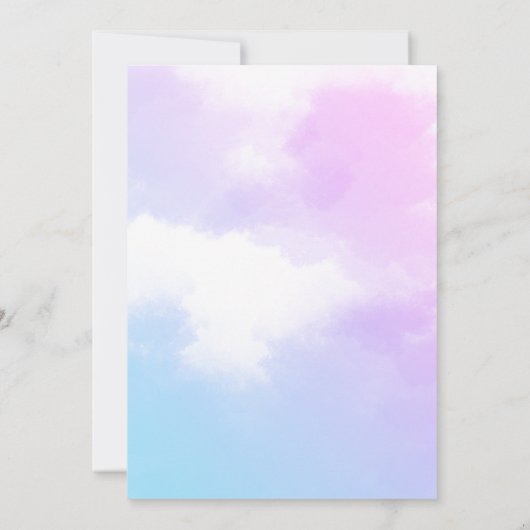 Cloud negen roze en blauw baby shower kaart (Achterkant)