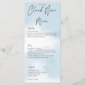 Cloud negen vrijgezellenfeest sjabloon menu (Voorkant)