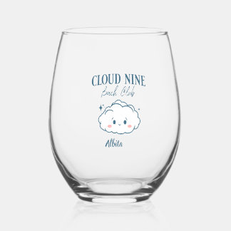 cloud negen vrijgezellenfeest wijnglas zonder voet