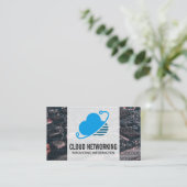 Cloud Netwerk Logo | Binaire Code | Hardware Visitekaartje (Staand voorkant)